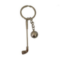 Nickel Zinc Alloy Golf Club Keychain/Sports Goofball Keyring